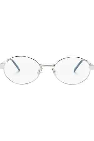 Saint Laurent Lunettes de soleil ovales à logo gravé