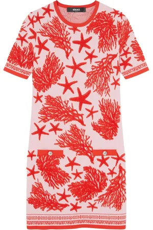 VERSACE Robe mi-longue Barocco Sea en maille