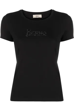 HERNO T-shirt à logo clouté