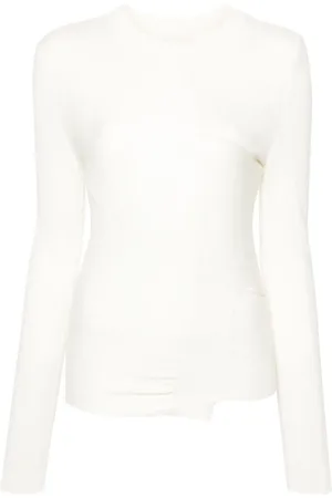 Maison Margiela Pull en laine vierge à design asymétrique