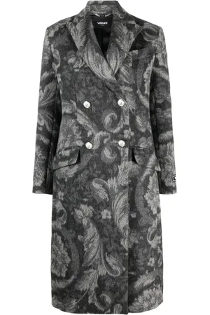 VERSACE Manteau Barocco Stencil à boutonnière croisée