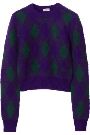 Burberry Pull crop en maille losanges