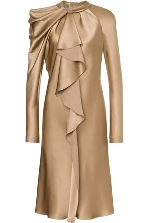 Alberta Ferretti Robe mi-longue en satin à design drapé