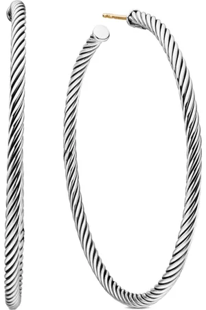 David Yurman Créoles Sculpted Cable en sterling