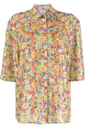 Collina Strada Chemise fleurie à sequins brodés
