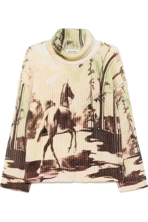 MONSE Pull nervuré à imprimé cheval