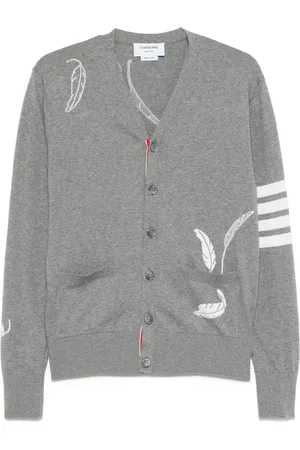 Thom Browne Cardigan à détails 4 bandes signature