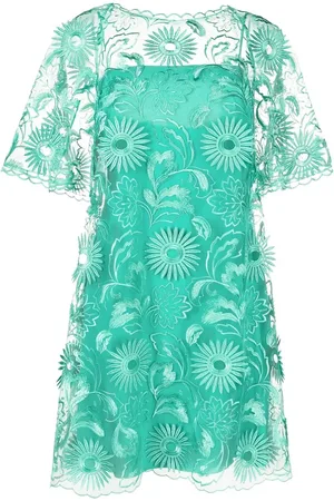 Alberta Ferretti Robe courte à fleurs brodées