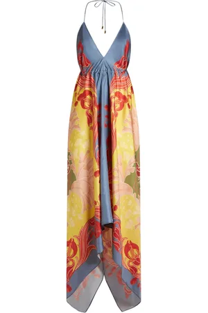 Etro Robe en soie à imprimé graphique