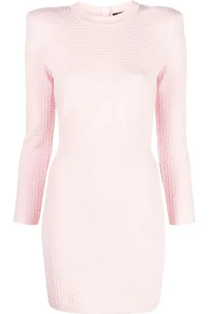 Balmain Robe en maille à motif monogrammé