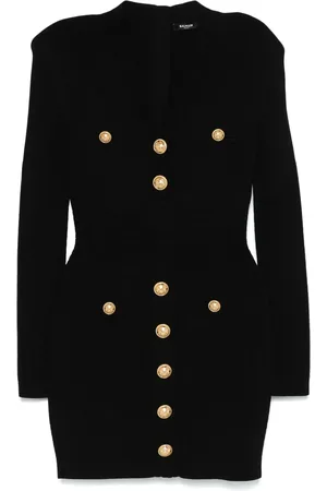 Balmain Robe courte à boutons décoratifs