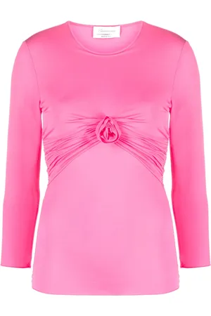 BLUMARINE T-shirt froncé à appliqué fleur