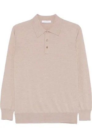 Cruciani Polo en maille fine à design nervuré