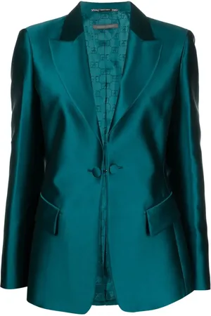 Alberta Ferretti Blazer boutonné à fini satiné