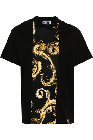 VERSACE T-shirt en coton à imprimé Barocco