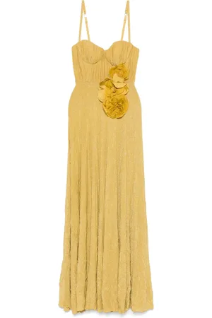 Elisabetta Franchi Robe longue à appliques fleurs