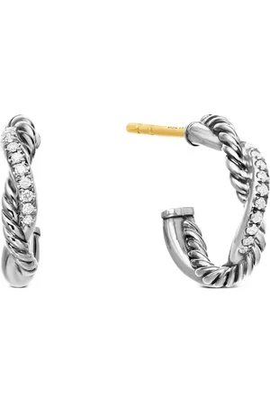 David Yurman Créoles Petite Infinity en sterling pavées de diamants (3 mm)