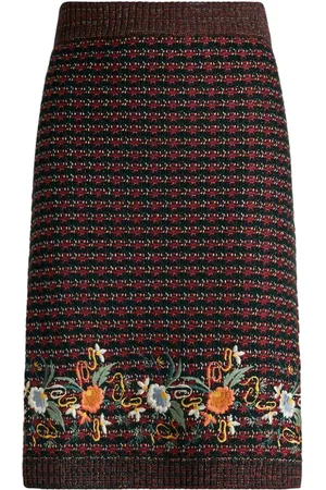 Etro Jupe brodée en tweed