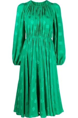 Dolce & Gabbana Robe mi-longue évasée à logo imprimé