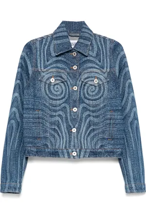 Jean Paul Gaultier Veste en jean à imprimé Spiral