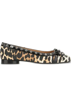 Ganni Ballerines à imprimé léopard