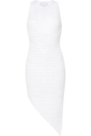 GENNY Robe mi-longue nervurée à empiècements