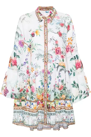 Camilla Robe courte à imprimé Plumes And Parterres