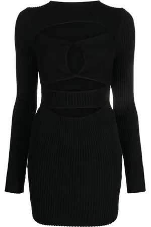ANDREADAMO Robe en maille nervurée à découpes