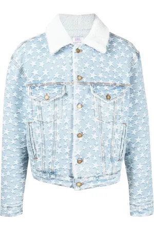 ERL Veste en jean à motif étoiles en jacquard