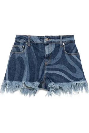 Puccini Short en jean à imprimé graphique