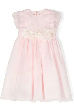 LA STUPENDERIA Robe en soie à fleurs appliquées