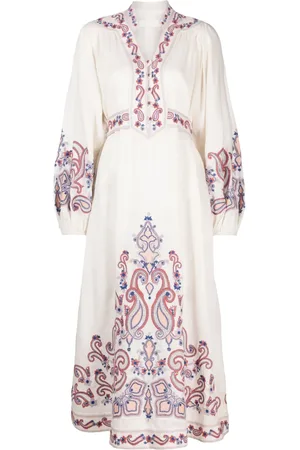 ZIMMERMANN Robe mi-longue Devi à fleurs brodées