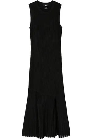 DKNY Robe en maille nervurée à coupe longue