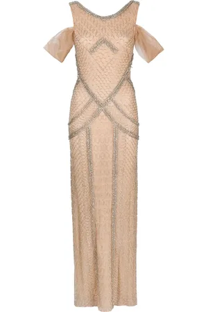 Atu Body Couture Robe longue à ornements en cristal