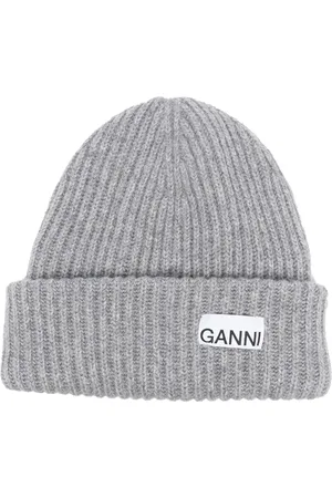 Ganni Bonnet nervuré à patch logo