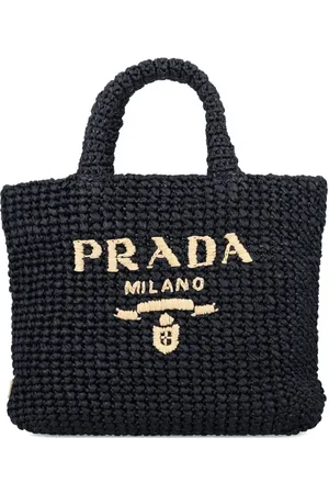 Prada Sac cabas en crochet à logo