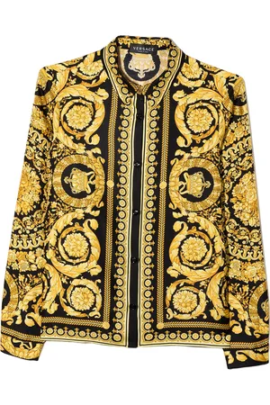 VERSACE Chemise en soie à imprimé Barocco