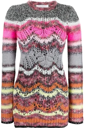 Serafini Robe courte en maille à motif zigzag