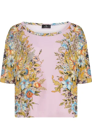 Etro T-shirt fleuri à col bateau
