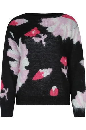 I BLUES Pull à fleurs en intarsia