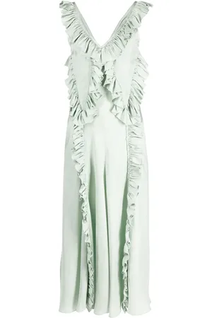 Jil Sander Robe longue à volants
