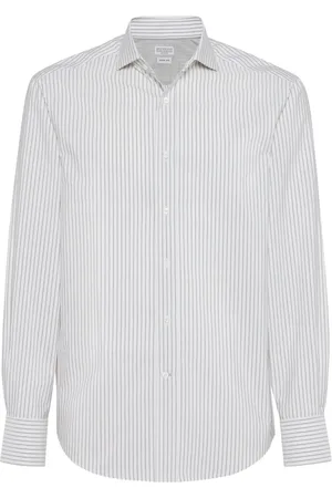 Brunello Cucinelli Chemise en popeline à rayures
