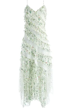ALICE+OLIVIA Robe longue Sondra à volants