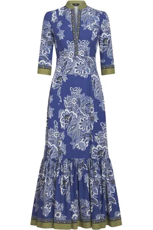 Etro Robe longue en coton à fleurs