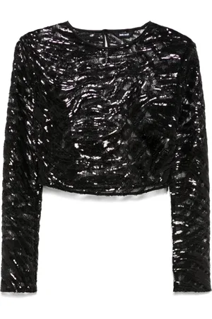 Roberto Cavalli Haut crop à sequins