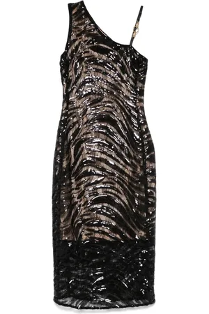 Roberto Cavalli Robe mi-longue à paillettes