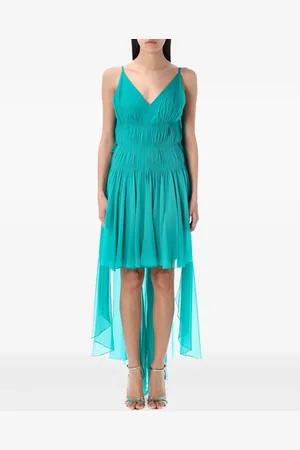 Alberta Ferretti Robe froncée à ourlet asymétrique