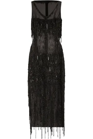 Dolce & Gabbana Robe mi-longue à franges