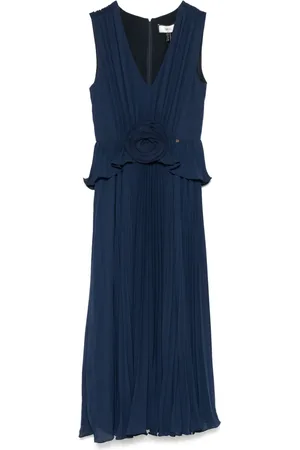 NISSA Robe mi-longue à design plissé