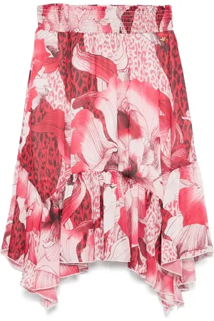 Roberto Cavalli Minijupe en chiffon à fleurs